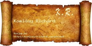 Komlósy Richárd névjegykártya