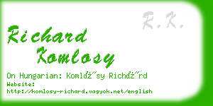 richard komlosy business card